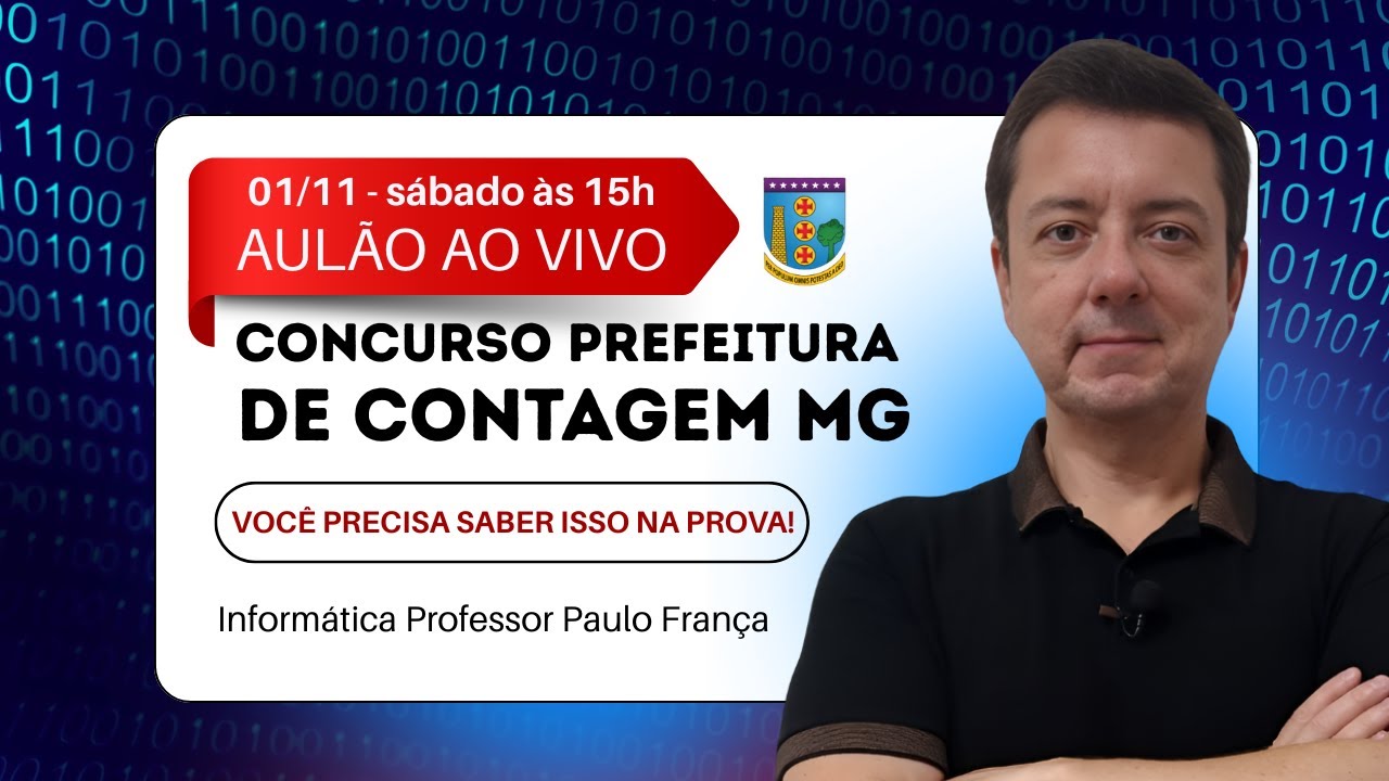 🔴 AO VIVO: Questões de Informática Instituto ACCESS – Concurso Contagem MG! Professor Paulo França