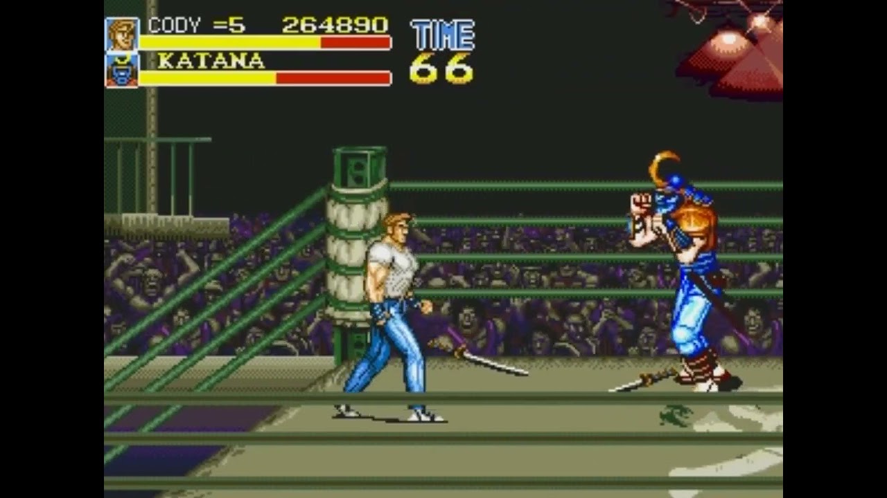Final Fight CD (Sega CD) Katana Boss Battle