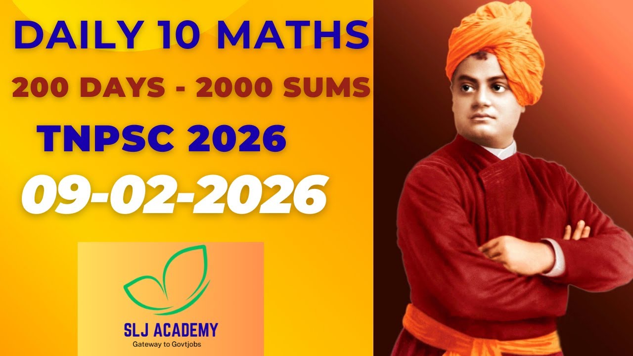 9th Feb 2026 Daily 10 Questions Maths for TNPSC #yogiramsuratkumar #tnpsc #tnpscgroup4 #tnpscgroup2