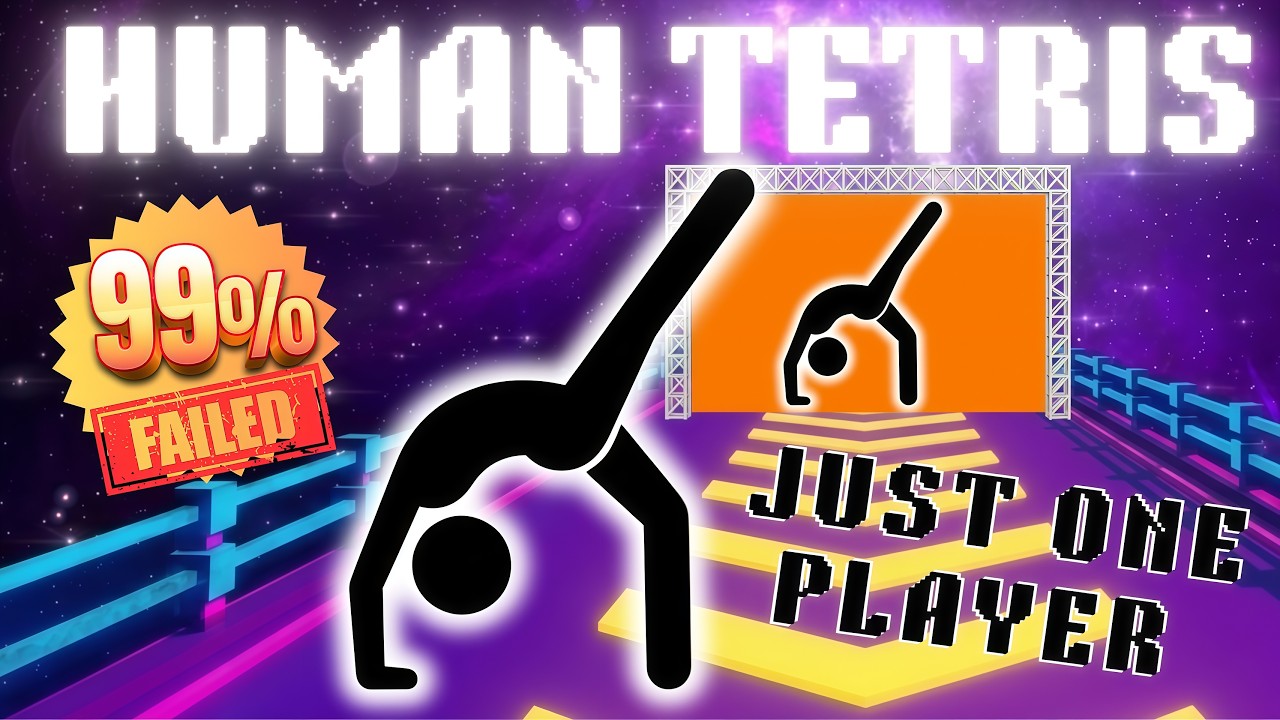 Human Tetris Solo Challenge | The Wall is Moving Too Fast! Can You Survive? 🧱⚡