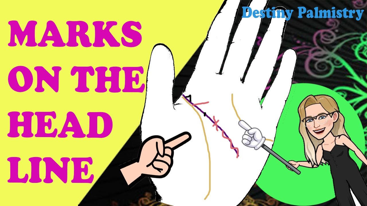 Marks on the Head Line, Chains, Island, Dot, Star or Branches on the Head Line