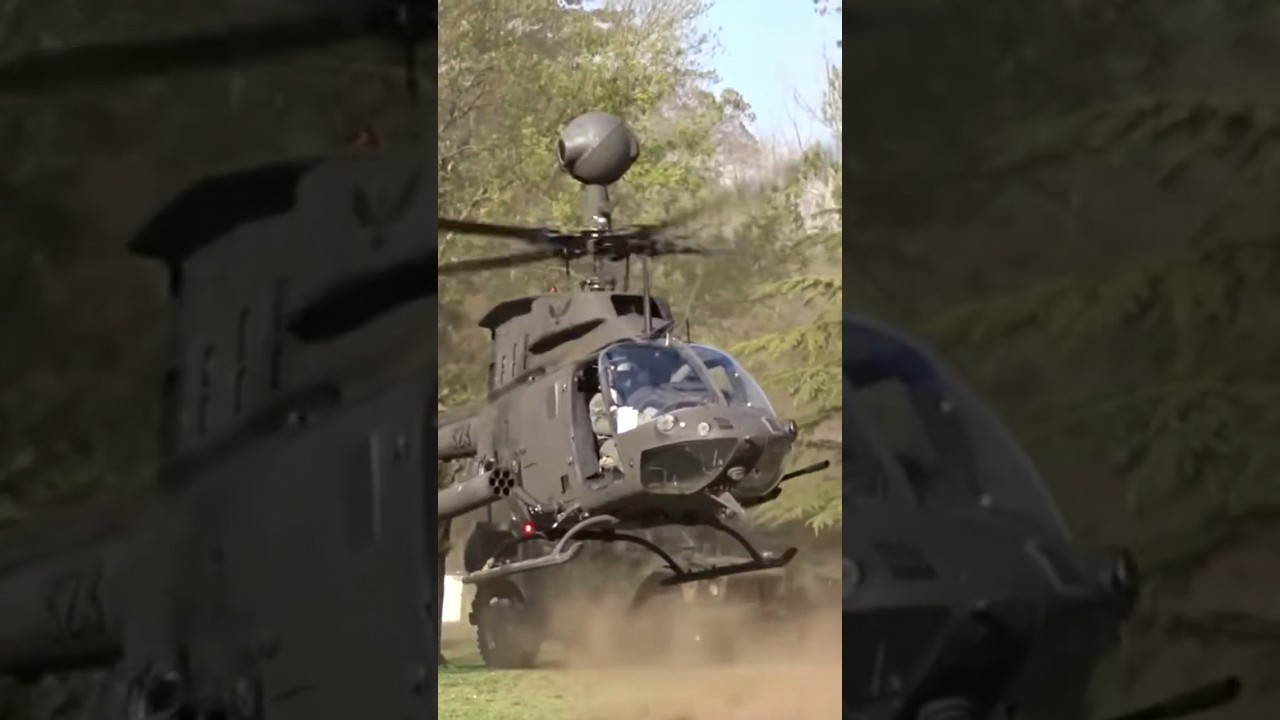 Bell OH-58D Kiowa Warrior Takeoff #kiowawarrior #oh58 #helicopter #aviation
