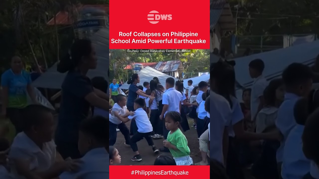 WATCH: Terrifying Moment 7.8 Earthquake Collapses School Roof in the Philippines | DWS News | AP1C
