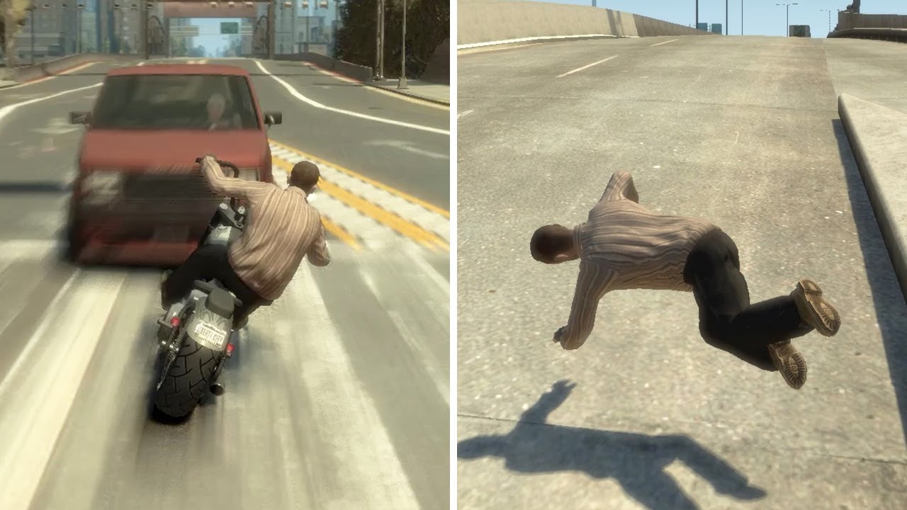 GTA IV - Motorcycle Ragdoll Compilation #5 (Euphoria Ragdolls)