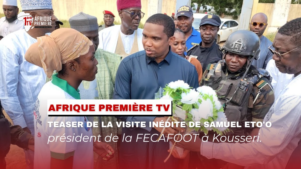 Visite de Samuel Eto'o président de la FECAFOOT a Kousseri dans septentrion du Cameroun.