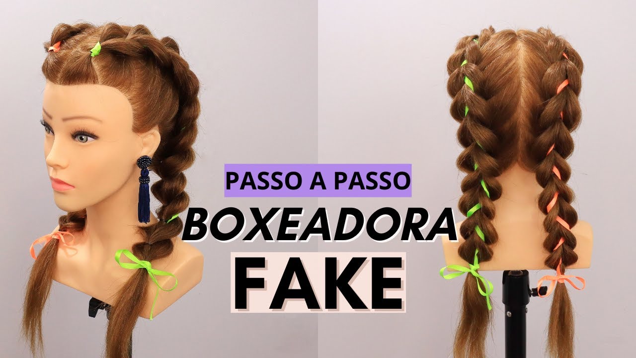 Aprenda a fazer uma TRANÇA FALSA/FAKE BOXEADORA com este PASSO A PASSO super COMPLETO!