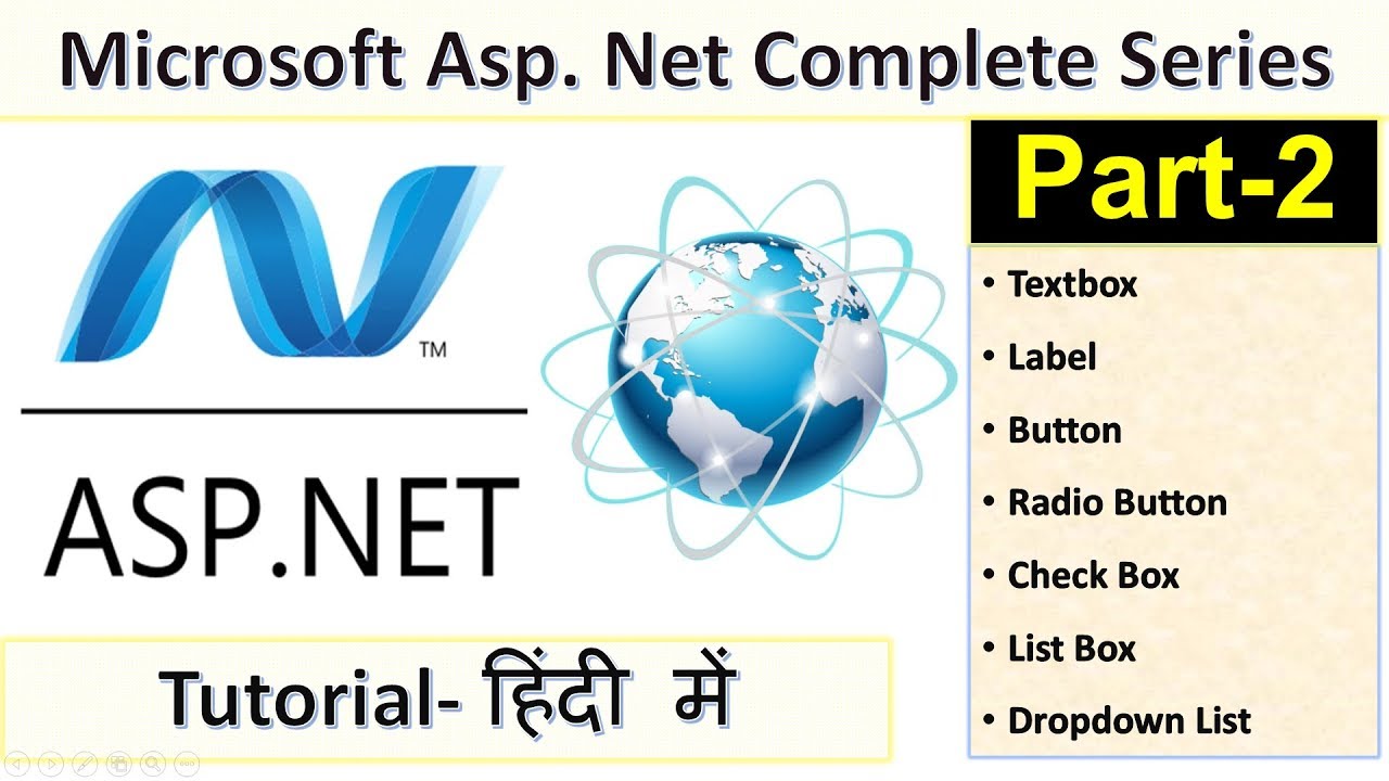 Part-2 ASP.NET Tutorial in Hindi- Textbox Label Button Radio Button Check Box List Box Dropdown List