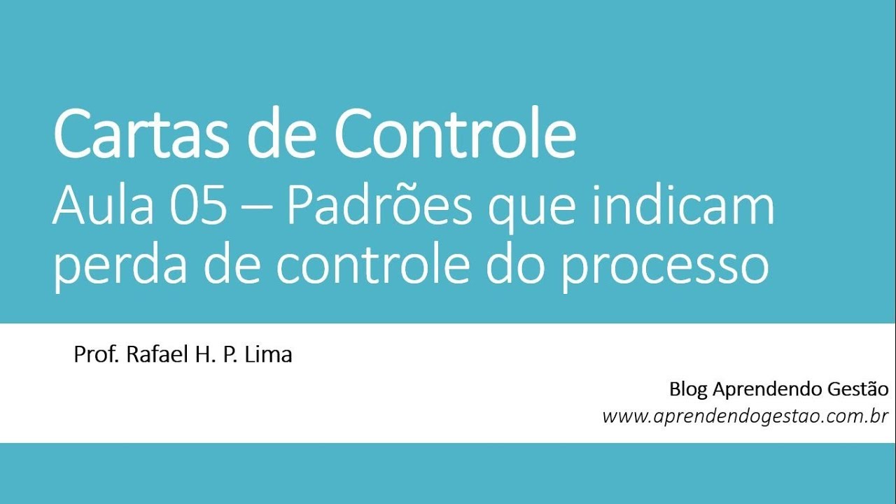 Cartas de Controle (Aula 05) - Padrões não naturais que indicam instabilidade no processo
