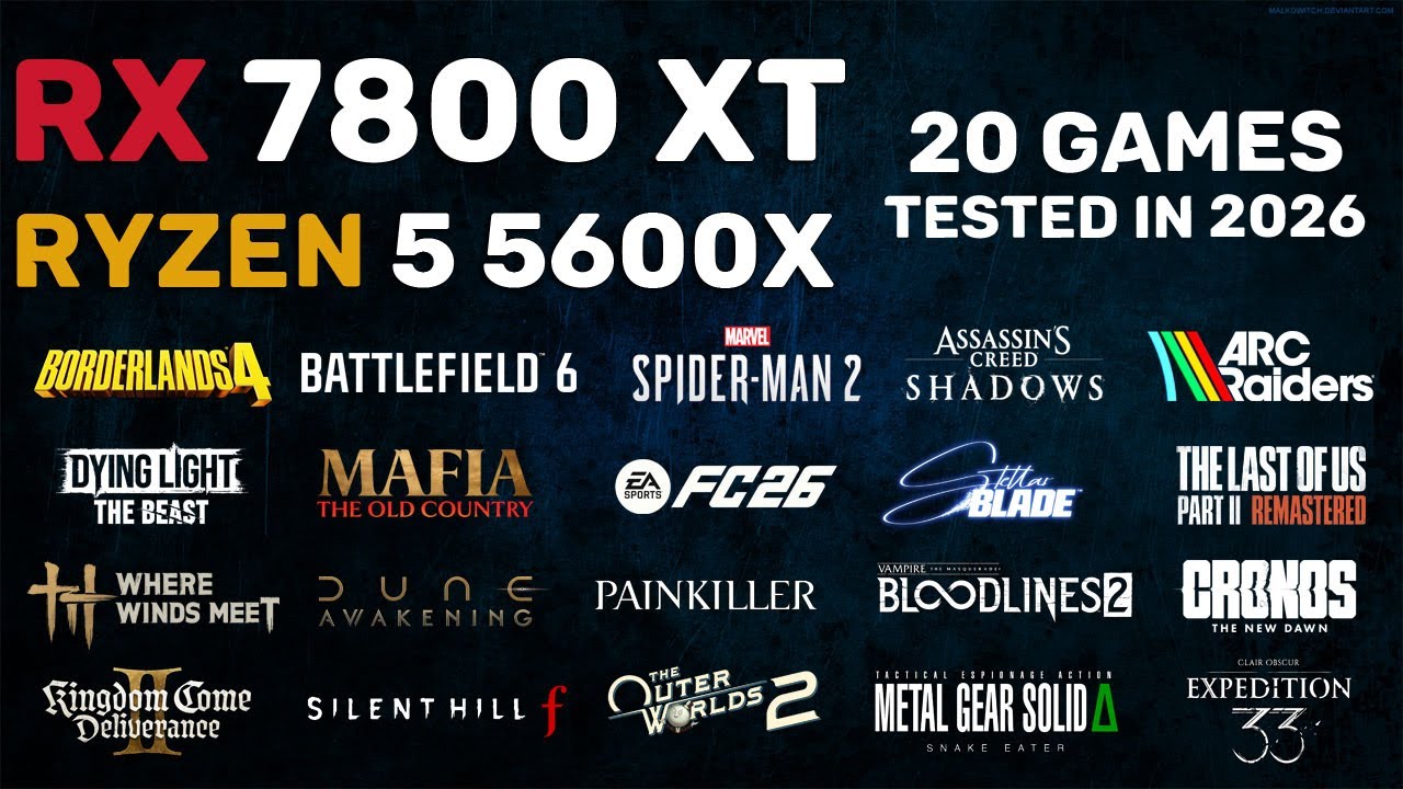 RX 7800 XT & Ryzen 5 5600x in 2026 - Test in 20 Games