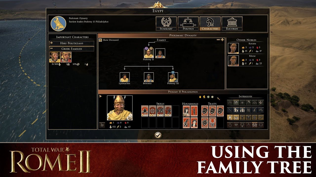 Total War: Rome 2 - How the Family Tree works