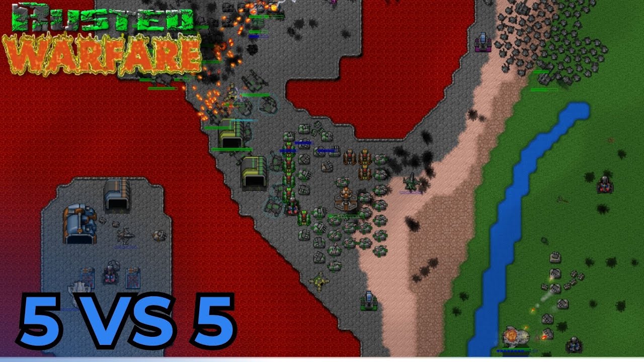 Десантная Война! 4 vs 5 | Rusted Warfare - RTS