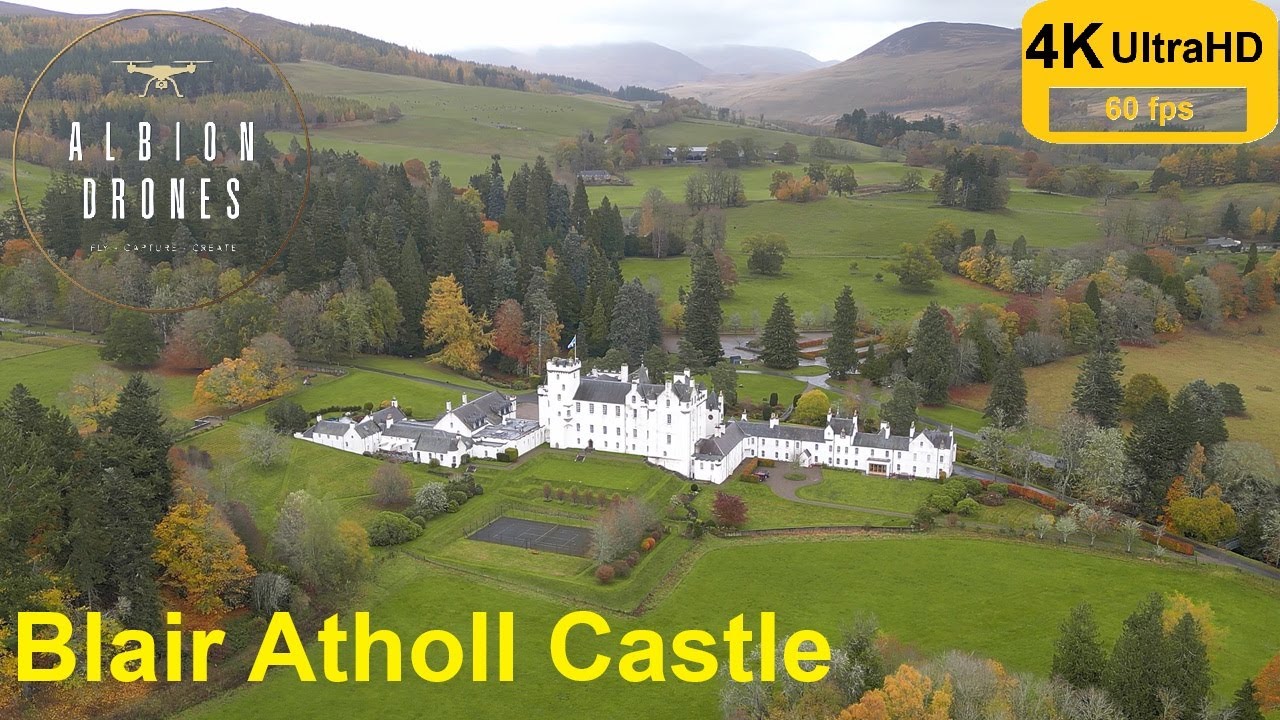 Aerial views, Blair Atholl Castle - Autumn 2025 - DJI MINI3 Pro 4K