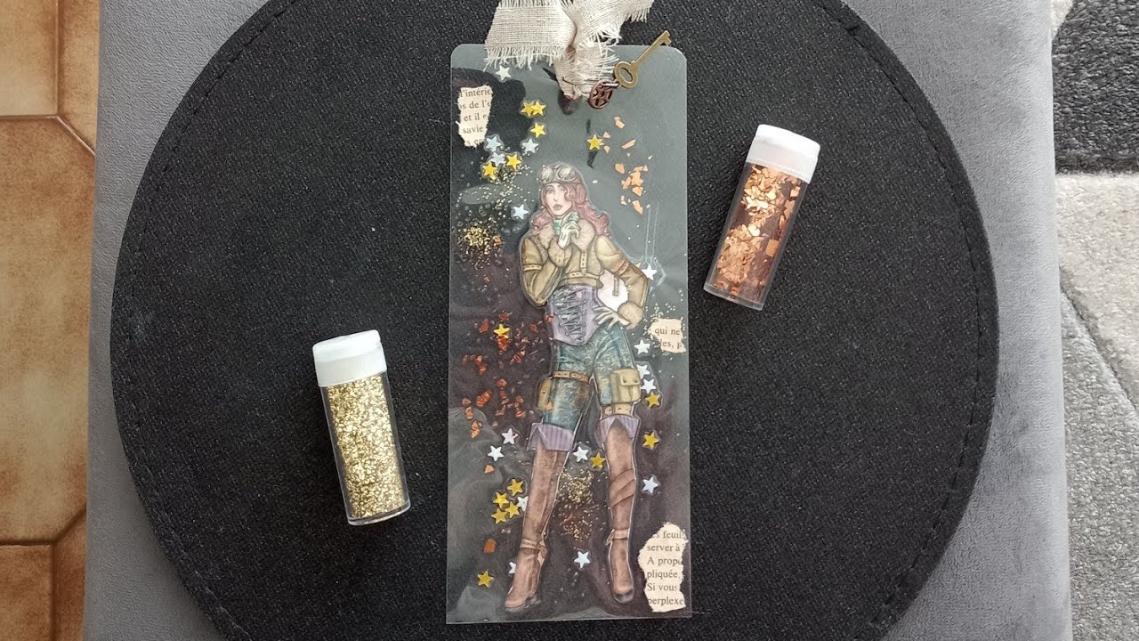 ✨TUTO MARQUE PAGE  PLASTIFIEUSE ACTION ✨#marquepage #action  #steampunk #scrap #stamperia