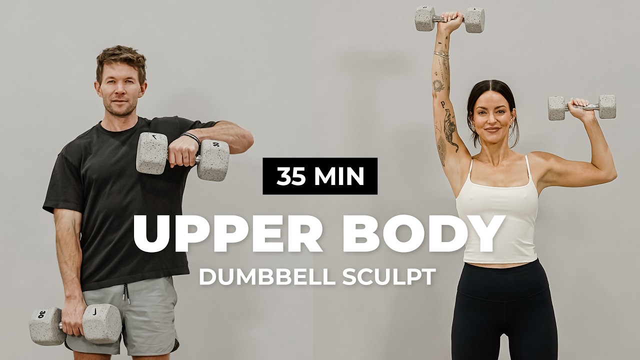 35 Min Toned Arms + Abs | Upper Body Dumbbell Workout