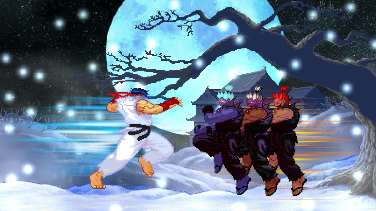 Shin Ryu Vs Akuma/Shin Akuma/Oni Akuma - One Last Time For Average Epic Mugen Match Enjoyers!