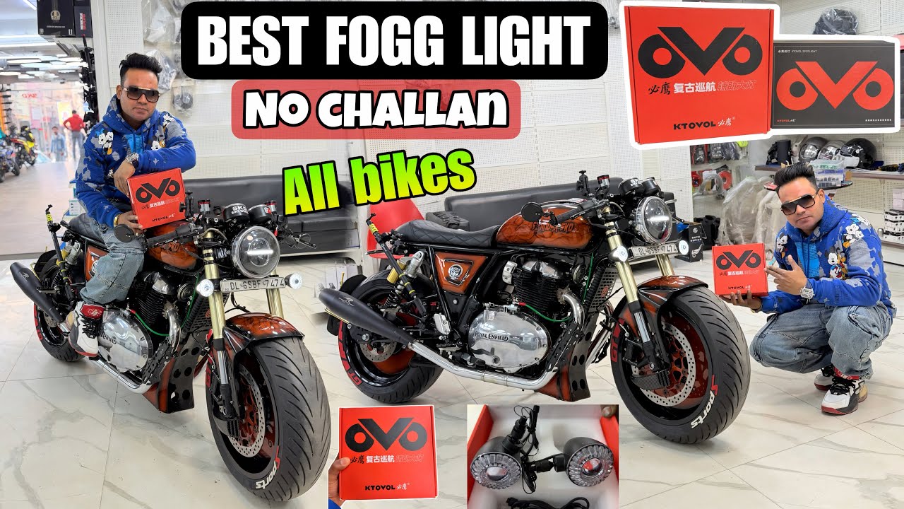 Royal Enfield GT 650 Modified | KTMOTO Fog Lights Review | Best Fog Lights