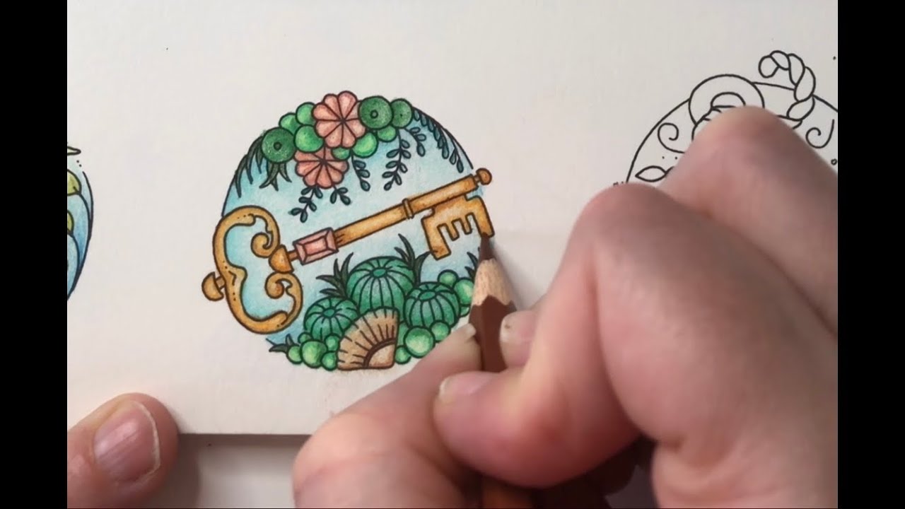 Johanna Basford 30 Days of Creativity | How to colour a copper key