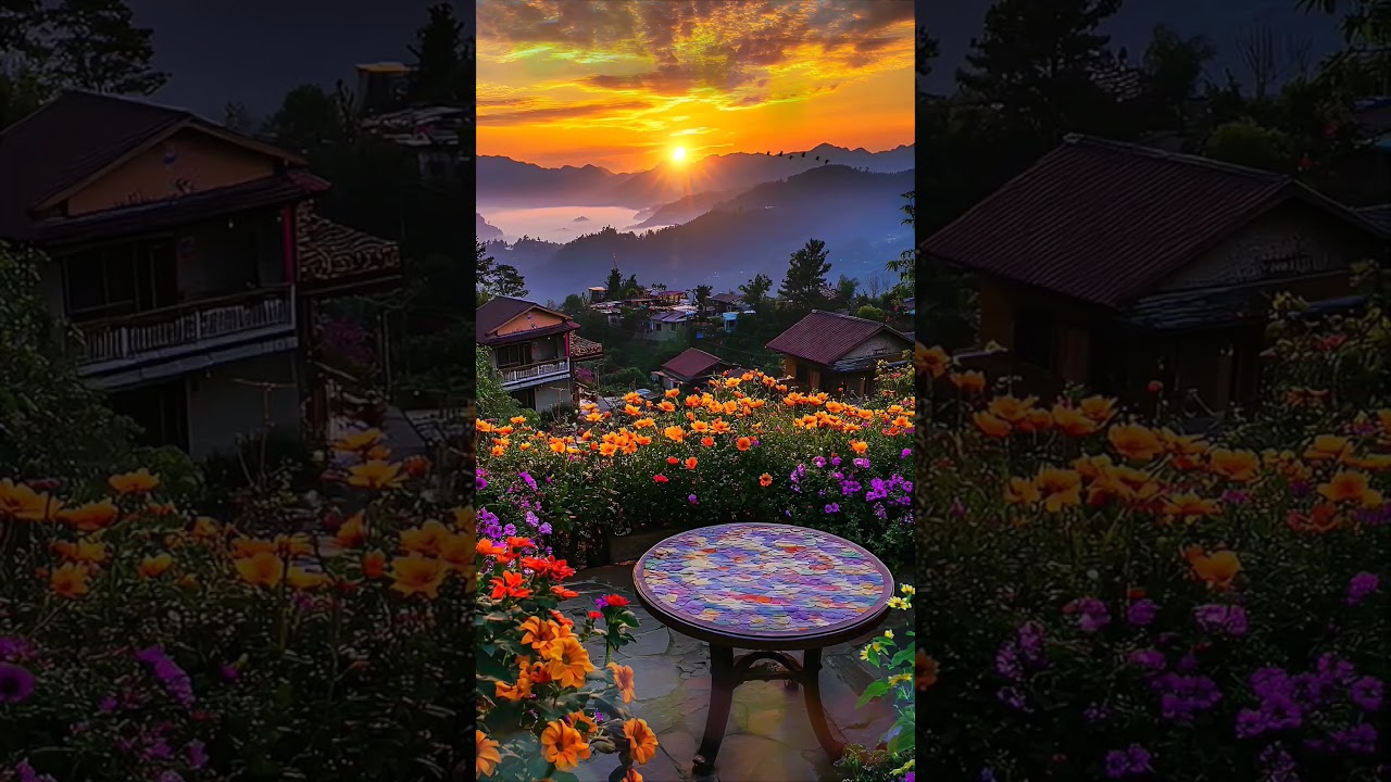 Golden Hillside View | Peaceful Sunset with Gentle Nature Sounds