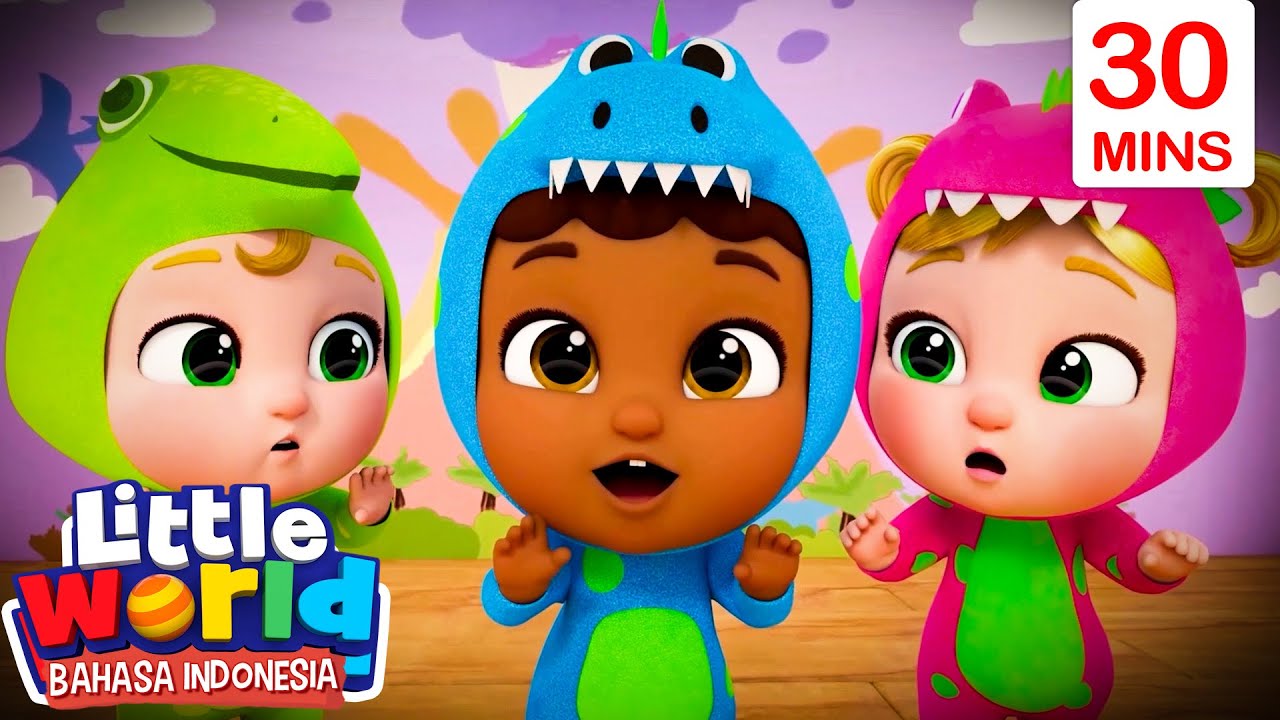 Menari Dinosaurus, Roar! | Little World Bahasa Indonesia | Kartun dan Lagu Anak