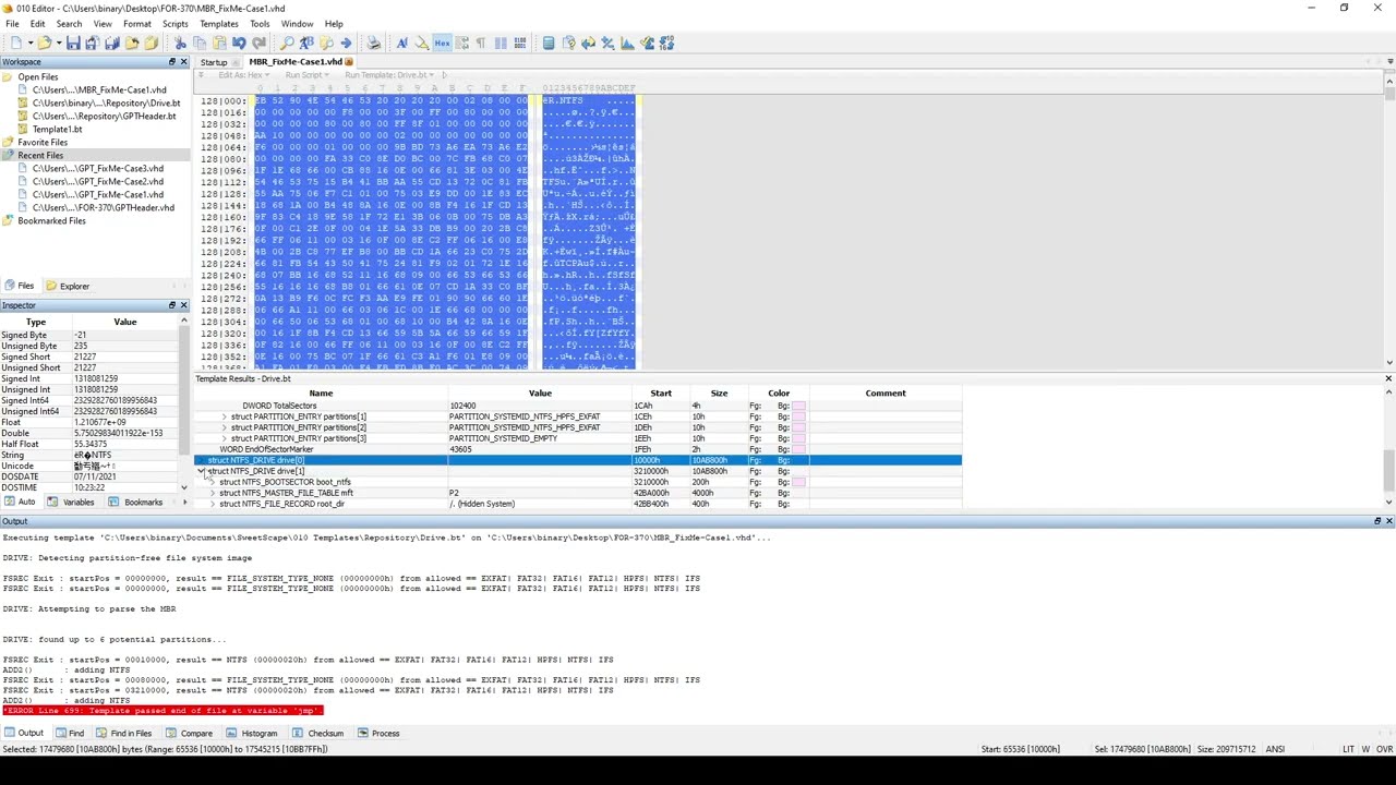 Fixing a Corrupted MBR Drive - Case #1