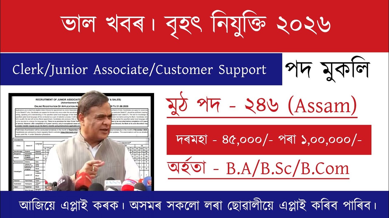 Assam Recruitment Junior Associate 2026 | Job Vacancy 2026 | Assam Job Vacancy 2026