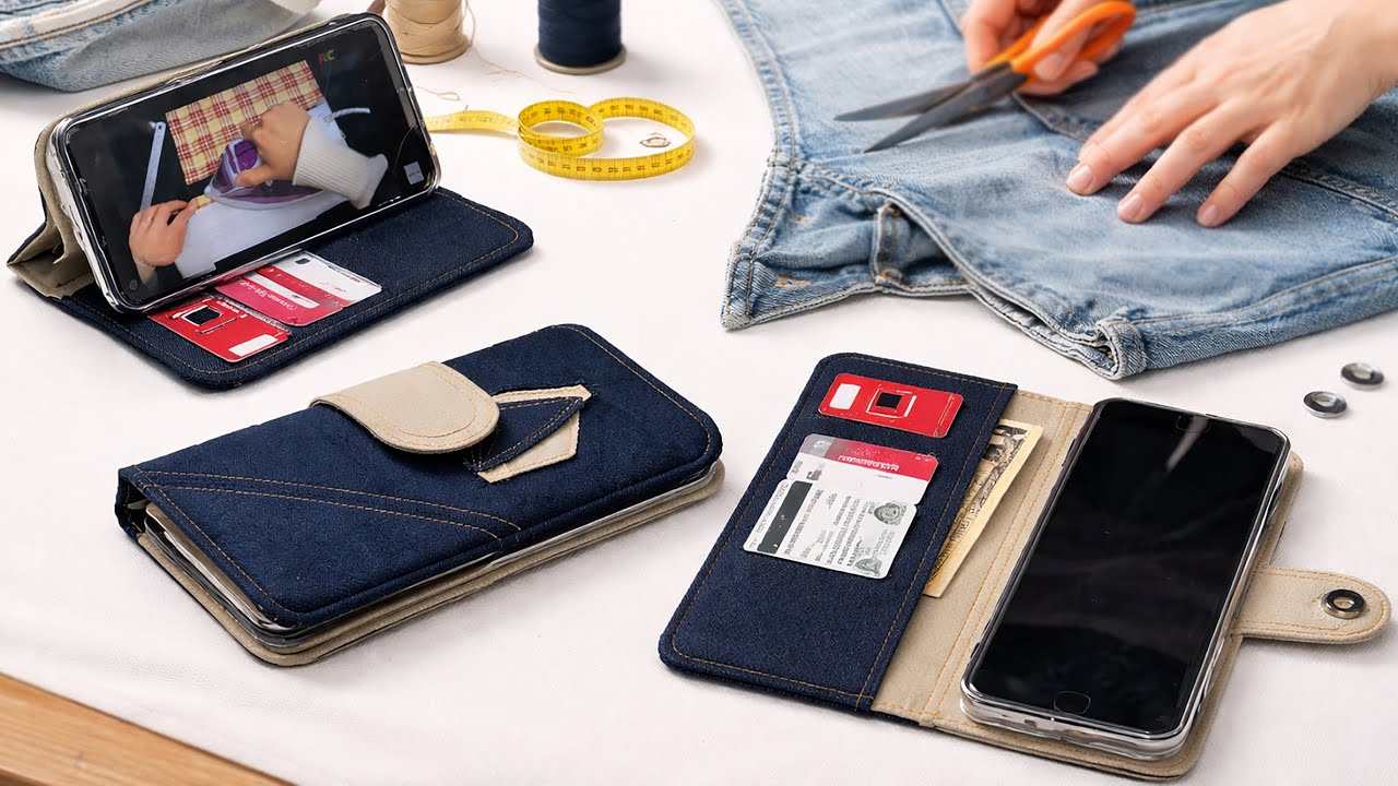 Wallet / Phone Holder / Phone Case – All in One Sewing Project 📱👛