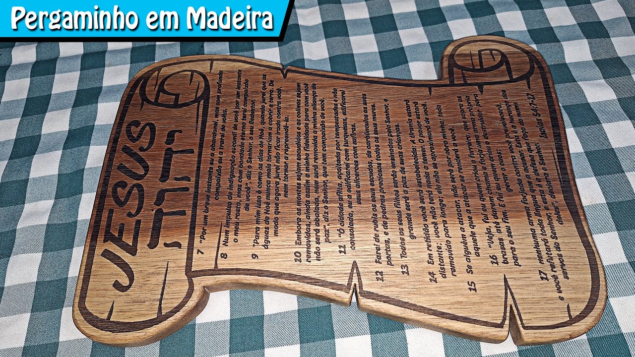 PERGAMINHO EM MADEIRA [ARTESANATO PARA DECORAÇÃO]