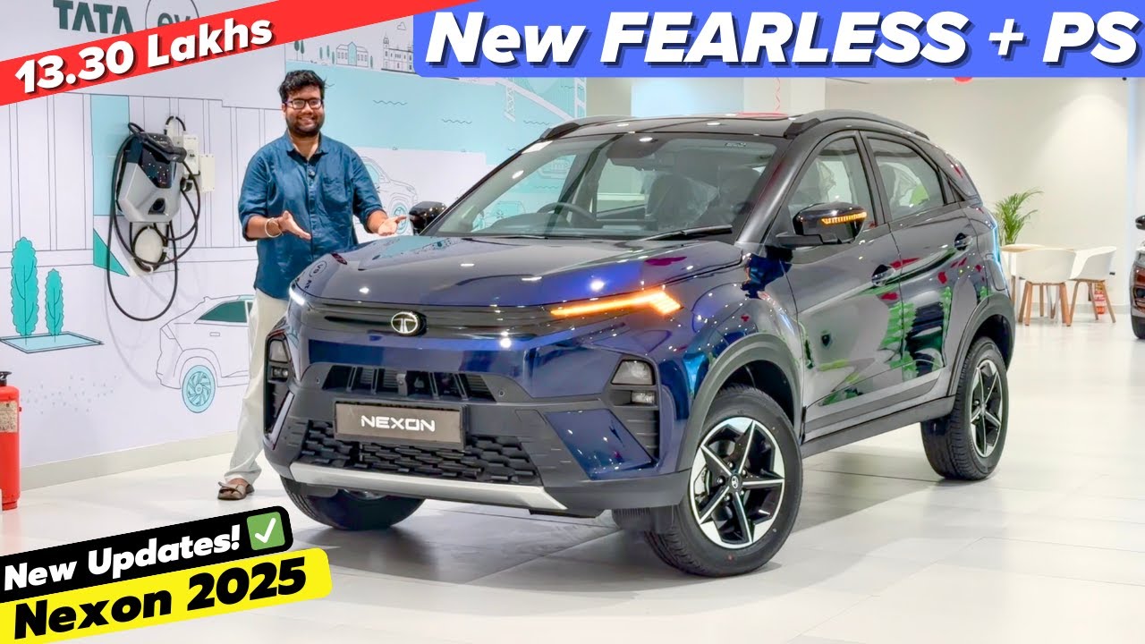 ROYAL BLUE Top Model! 🔥 New 2025 Tata Nexon Fearless Plus PS - 13.30 Lakhs ✅
