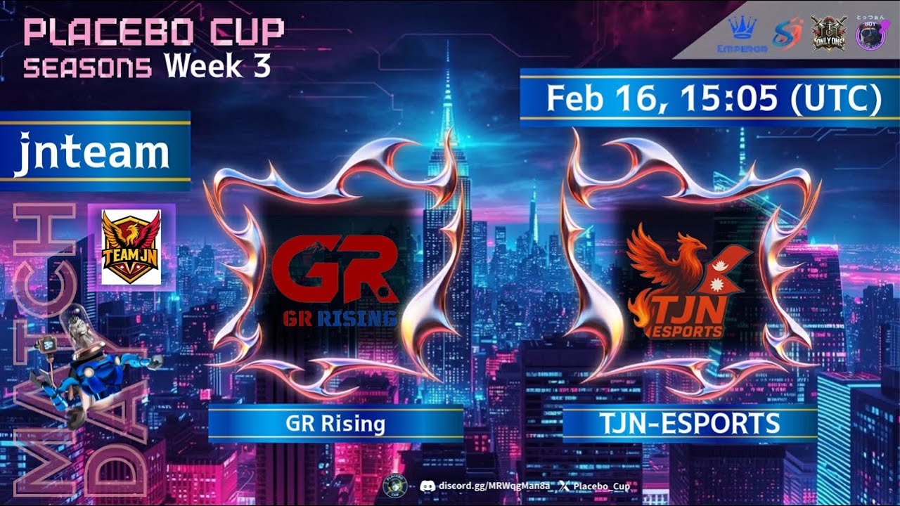 GR RISING VS TJN ESPORTS PLACEBO CUP WEEK 3 LIVE || Team Jn #teamjn #coclive