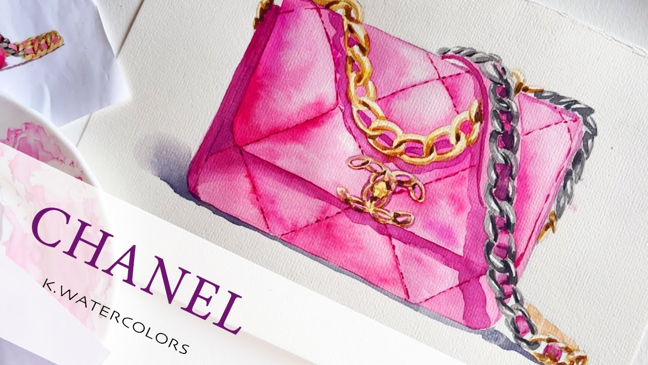 Fashion Illustration | Рисуем сумка Chanel | Акварель для начинающих