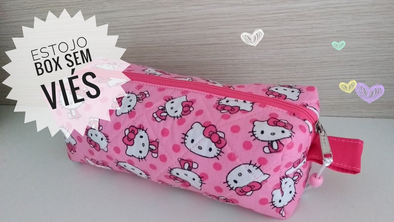 Estojo box SEM VIÉS, passo a passo fácil| How to sew case