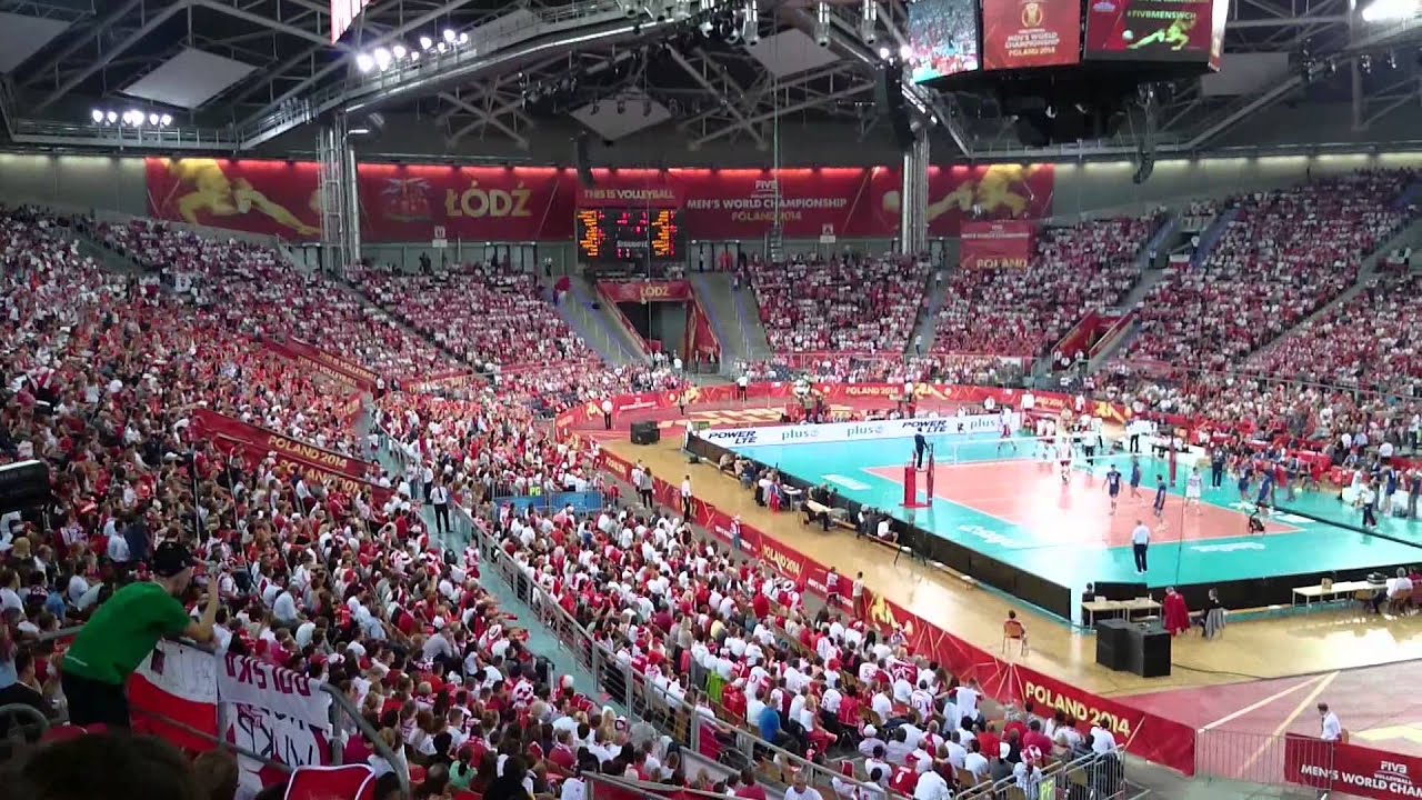 FIVB MŚ POLSKA 2014: Polska - Włochy 3:1. Atlas Arena Łódź Przerwa Meksykańska Fala