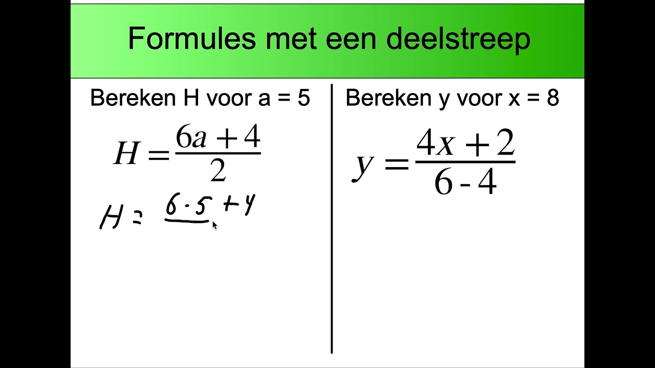 Klas 2 - Hoofdstuk 5 - Formules met een deelstreep