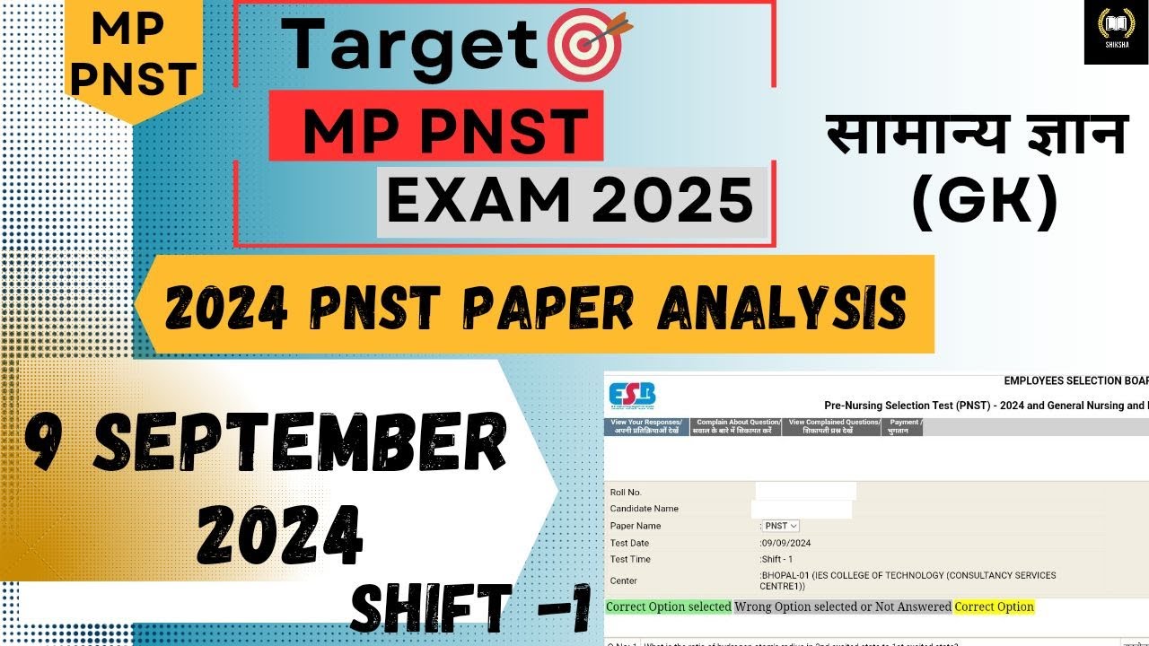 9/9/2024 PNST PAPER ANALYSIS SHIFT-1 || #shikshamedico #pnst2024paper #pnstpaperanalysis