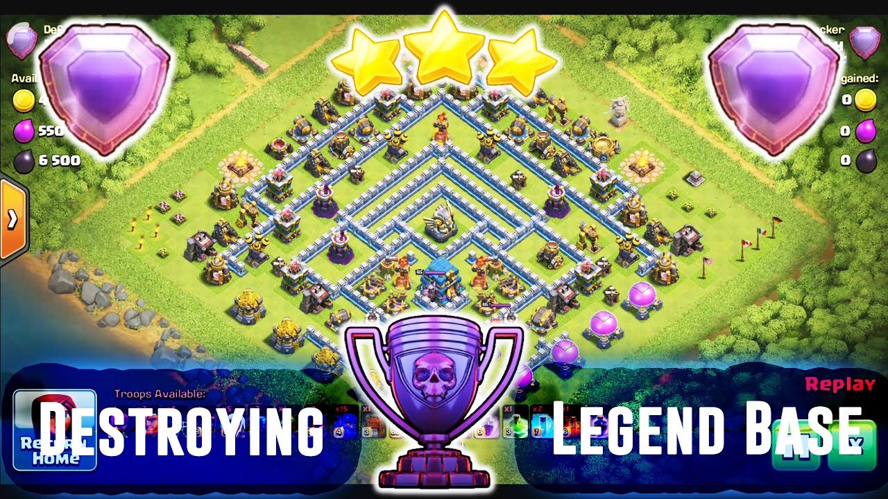 Destroying Legend Base TH12 - Grounds TH12 Attack Legend Base 2019 ( Clash of Clans )