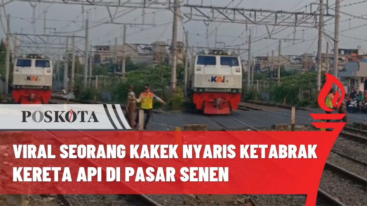 Viral, Aksi Heroik Petugas Keamanan Selamatkan Kakek yang Nyaris Tertabrak Kereta Api di Pasar Senen