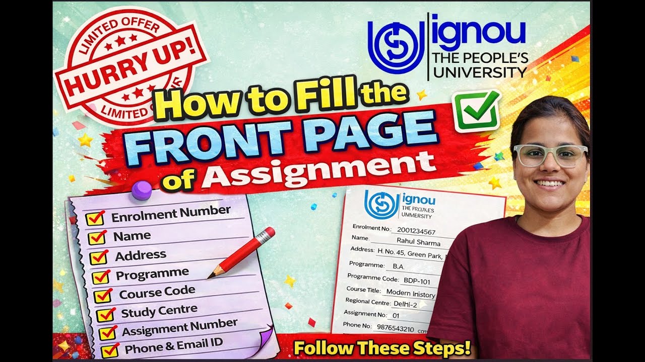 How to Fill IGNOU Front Page for all the Subject 2026. What document is required in IGNOU Assignment