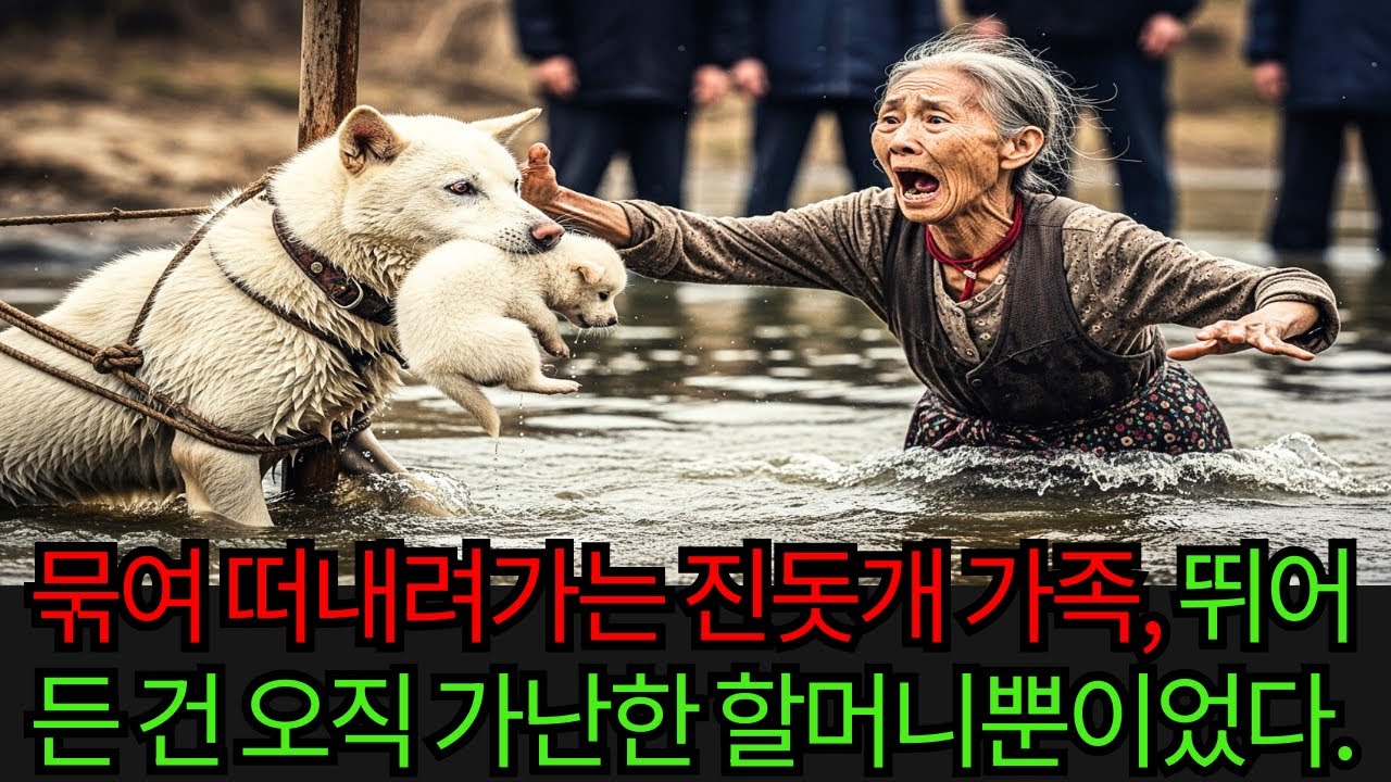 묶여 떠내려가는 진돗개 가족, 뛰어든 건 오직 가난한 할머니뿐이었다. | 감동사연 | 오디오북
