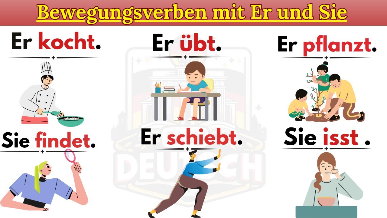 Easy Deutsch: 200 Verben mit Er und Sie 💬 | Perfekt f&uuml;r Anf&auml;nger A1&ndash;A2