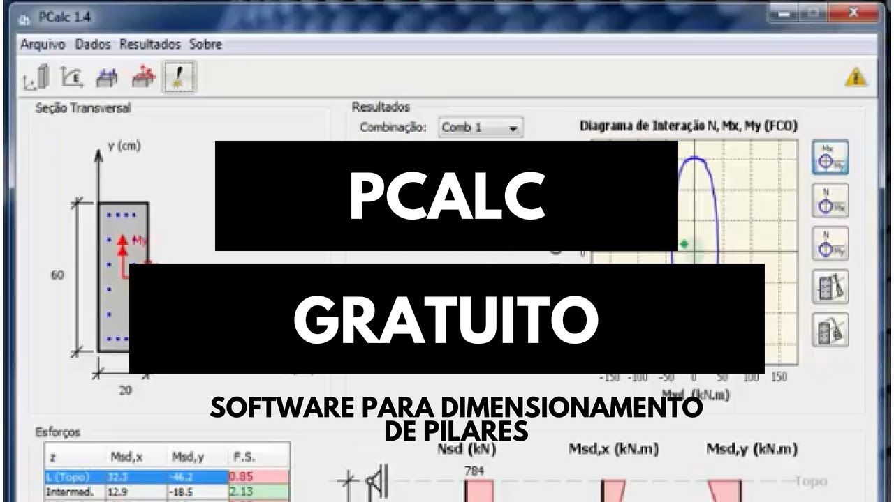 Pcalc- Programa Gratuito para o dimensionamento de pilares