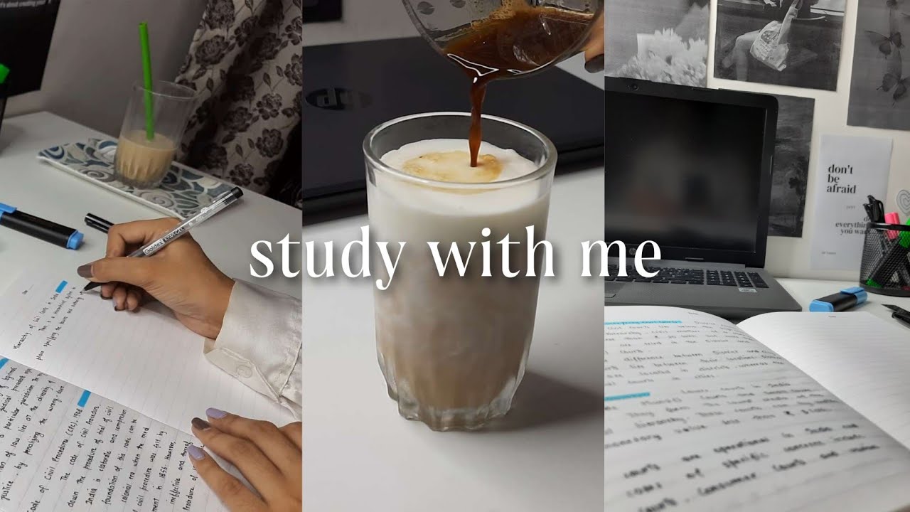 study vlog 🌱🖇 life of an Indian student, aesthetic notes taking, making coffee, typing and more ☁️