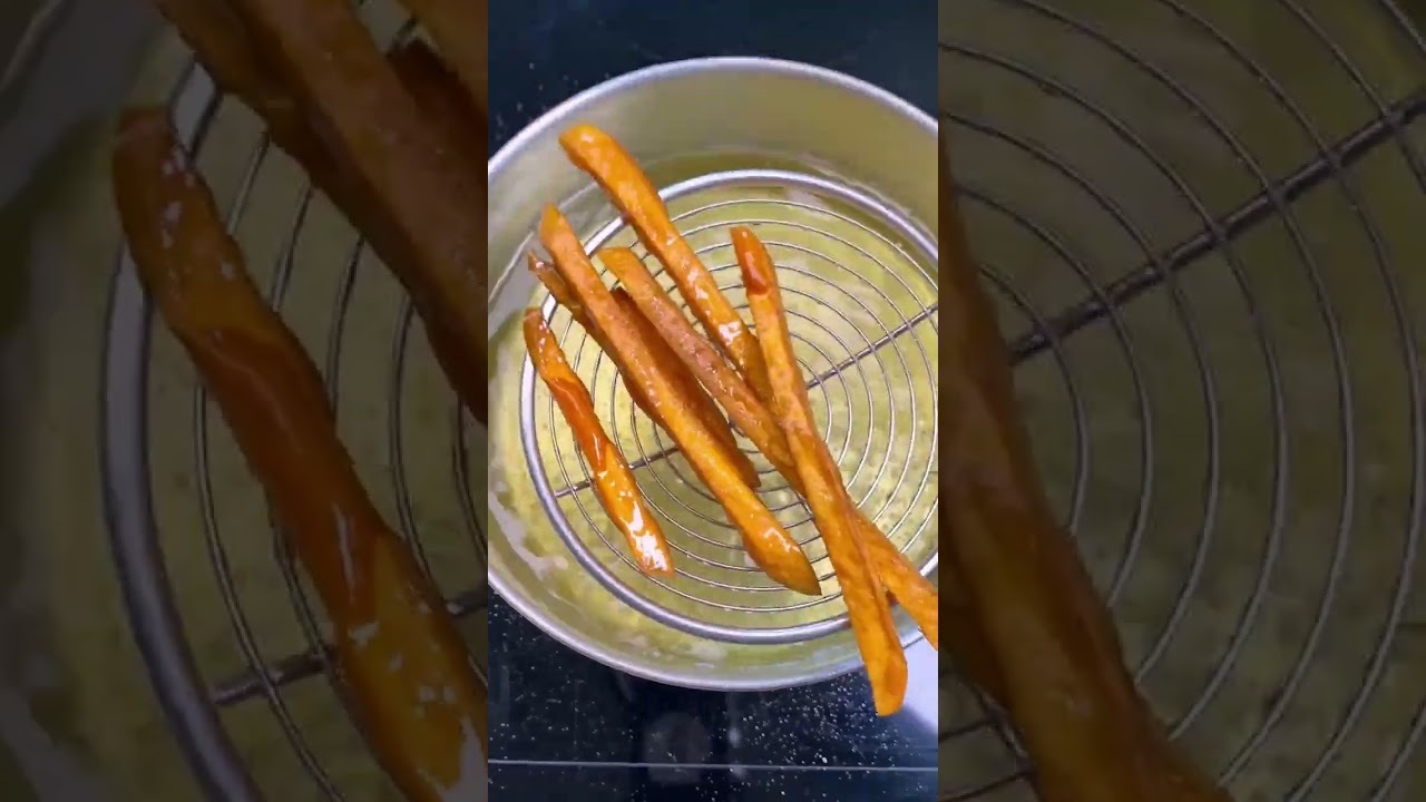SWEET POTATO FRIES 🍟🌿 Anyone up for some? #shorts #recipe