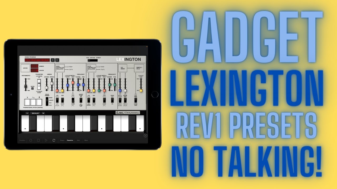 iPad Korg Gadget Lexington Rev1 presets demo no talking