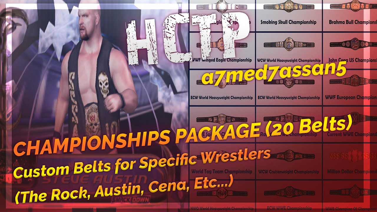 HCTP - Championships Package (20 Belts) + Custom Belts for Specific Wrestlers | PS2 Mod