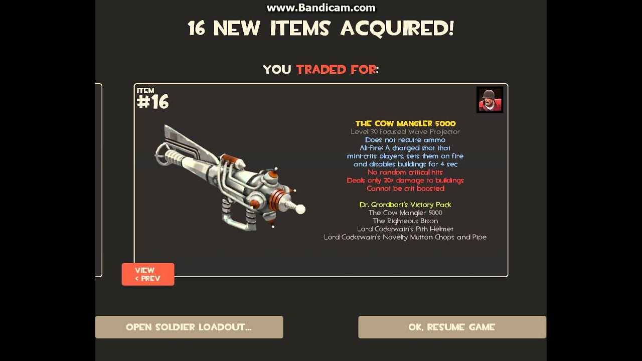TF2:Trade The Panic Attack(Weapon) For 16 Weapons