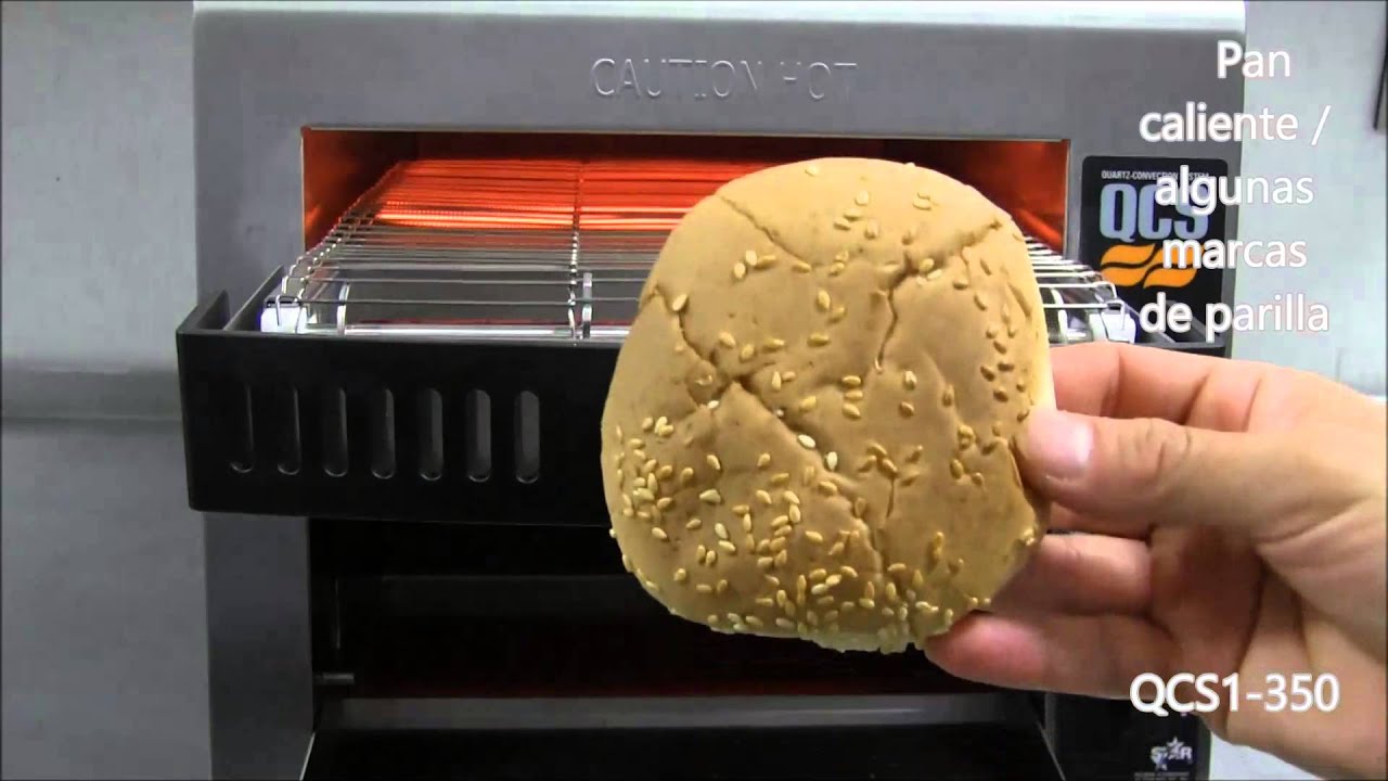 Holman QCS1-350 -Tostador de banda - Prueba con pan para hamburguesa