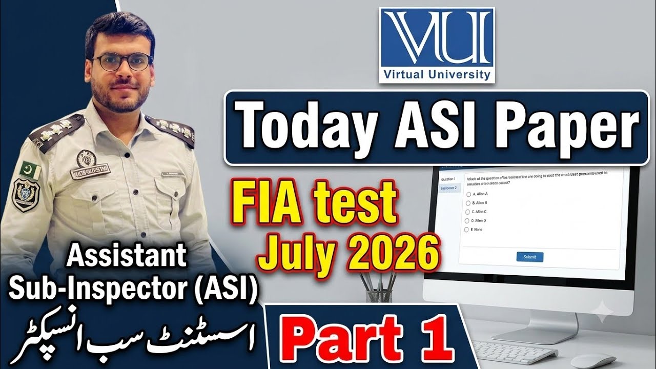 Today FIA ASI test 2026 | CBT | computer based test | federal investigation agency | Assistant sub |