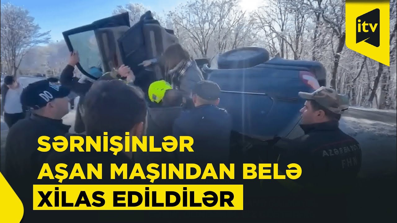 İsmayıllıda qarlı-şaxtalı havada qəza: 