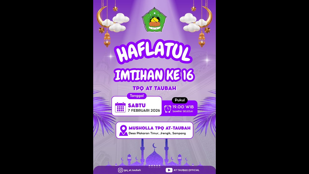 HAFLATUL TPQ AT TAUBAH KE 16