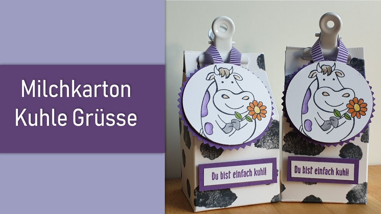 Milchkarton mit den Stempeln Kuhle Grüsse von Stampin´UP!